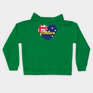 Mildura VIC Australia Australian Flag Heart Kids Hoodie